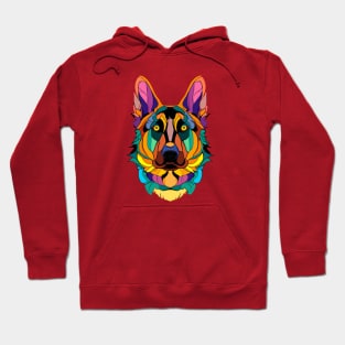 Alsatian Dog Stained Glass Design Hoodie
